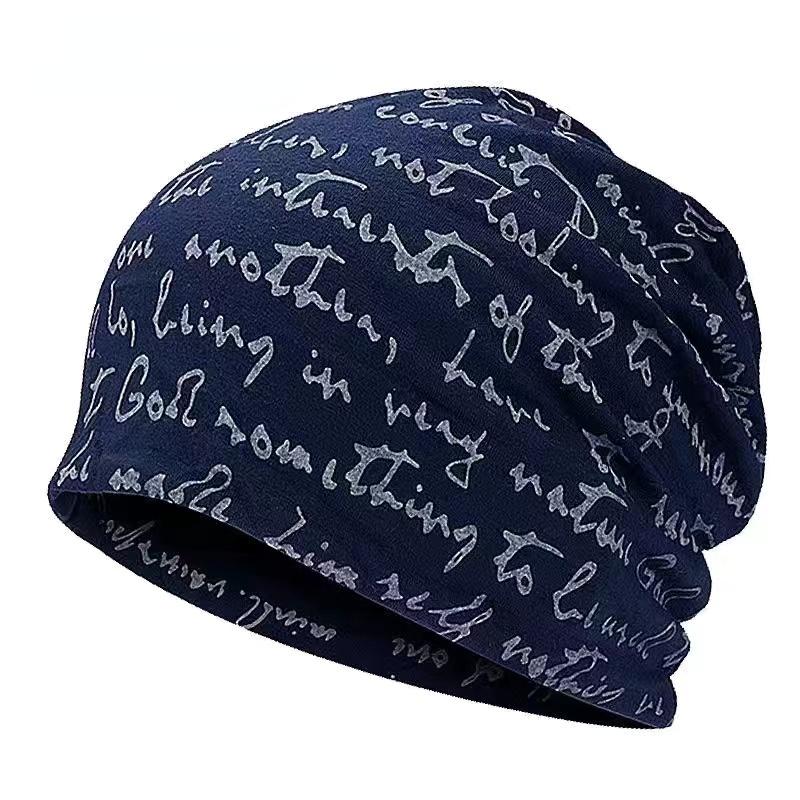 Хип-хоп шапки Skullies с буквенным принтом, мужская готическая шляпа, тонкая осенняя уличная одежда, женская хлопковая зимняя ночная шапка, повязка на голову