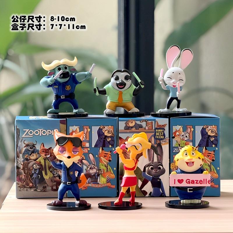 Zootopia Figure Set 4 Styles, Cute Cartoon Animal Characters PVC Collectible Model Toys, Best Gift for Kids Fans