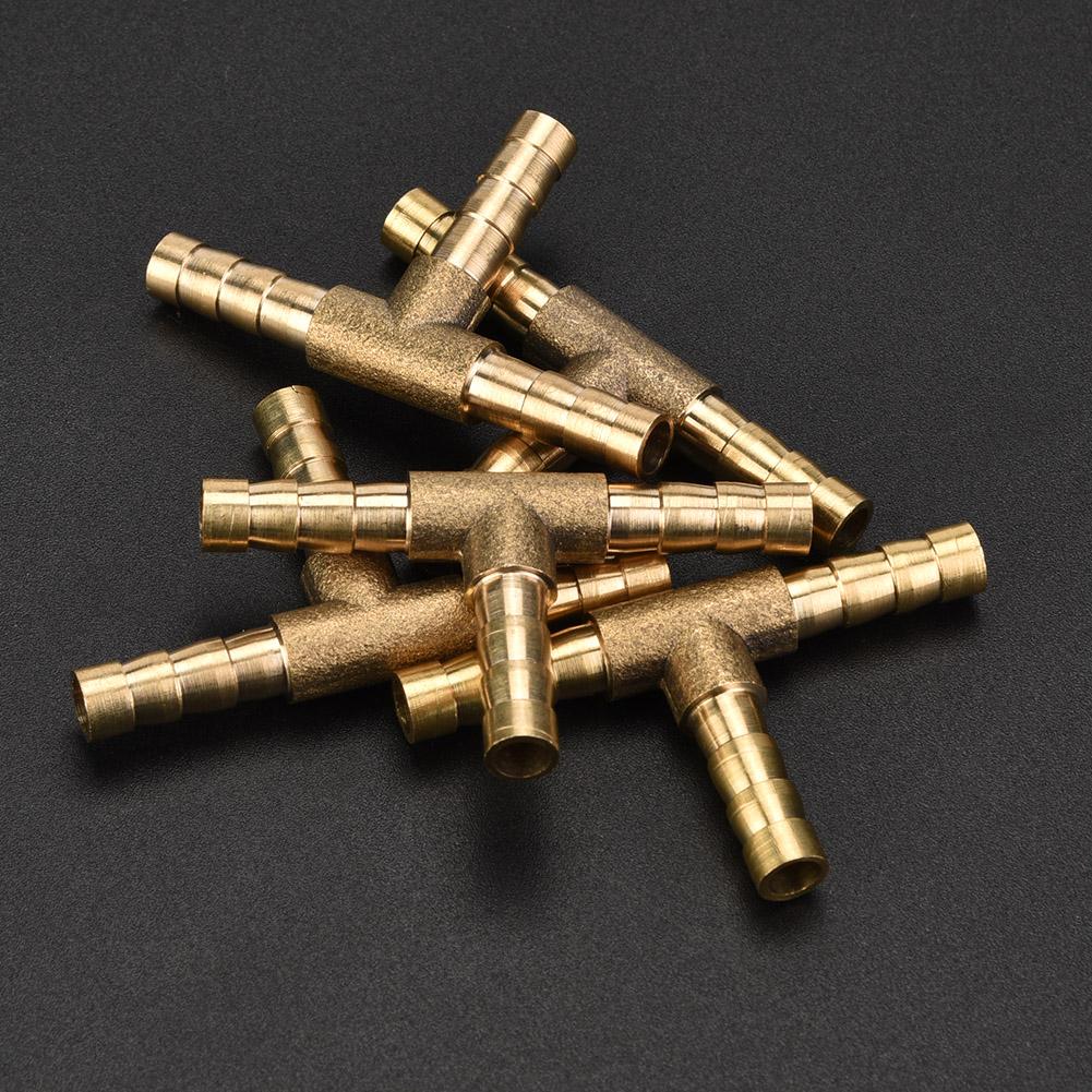 5 шт. Латунный Тройник 3-ходовой Шланговый Соединитель Фитинги Ёлочка Коннектор Воздух Вода Масло Газ Топливо (6мм)