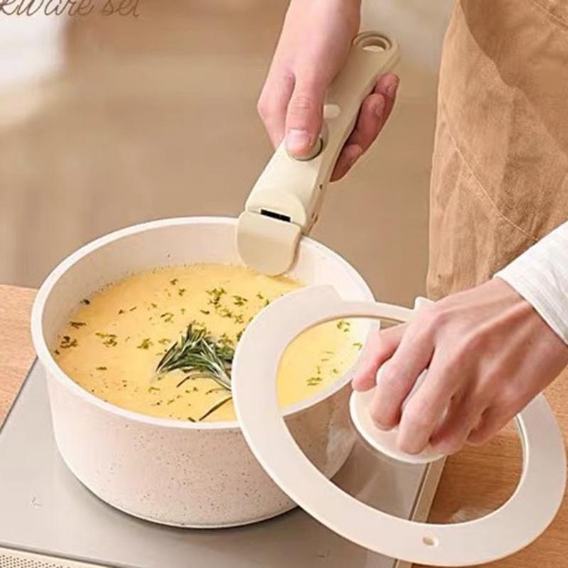 Съемная ручка для сковороды, съемная ручка с защитой от ожогов, антипригарная, универсальная, сменная, для посуды, кухонный инструмент