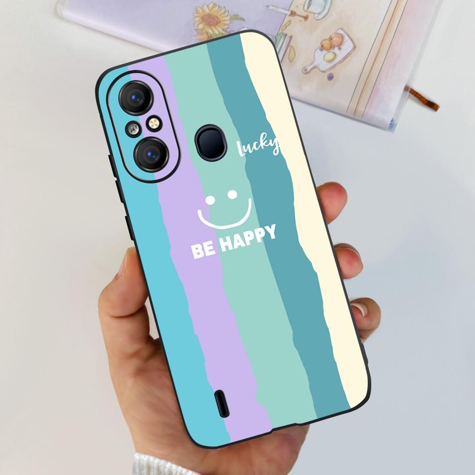 For ITEL A58 ITEL A49 Back Cover Jelly Stylish Beauty Pattern Printed Phone Case For ItelA48 A 49 Soft Black Matte Silicone Etui