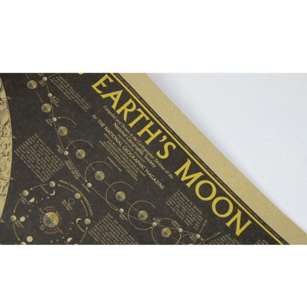 Exquisite Retro Large Vintage Paper Earth's Moon World Map Poster Elegant Home Decor