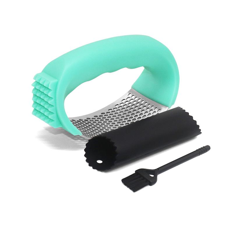 Чеснокодавилка с овощечисткой и щеткой для очистки, чесночница, измельчитель чеснока, ручной кухонный комбайн для измельчения чеснока