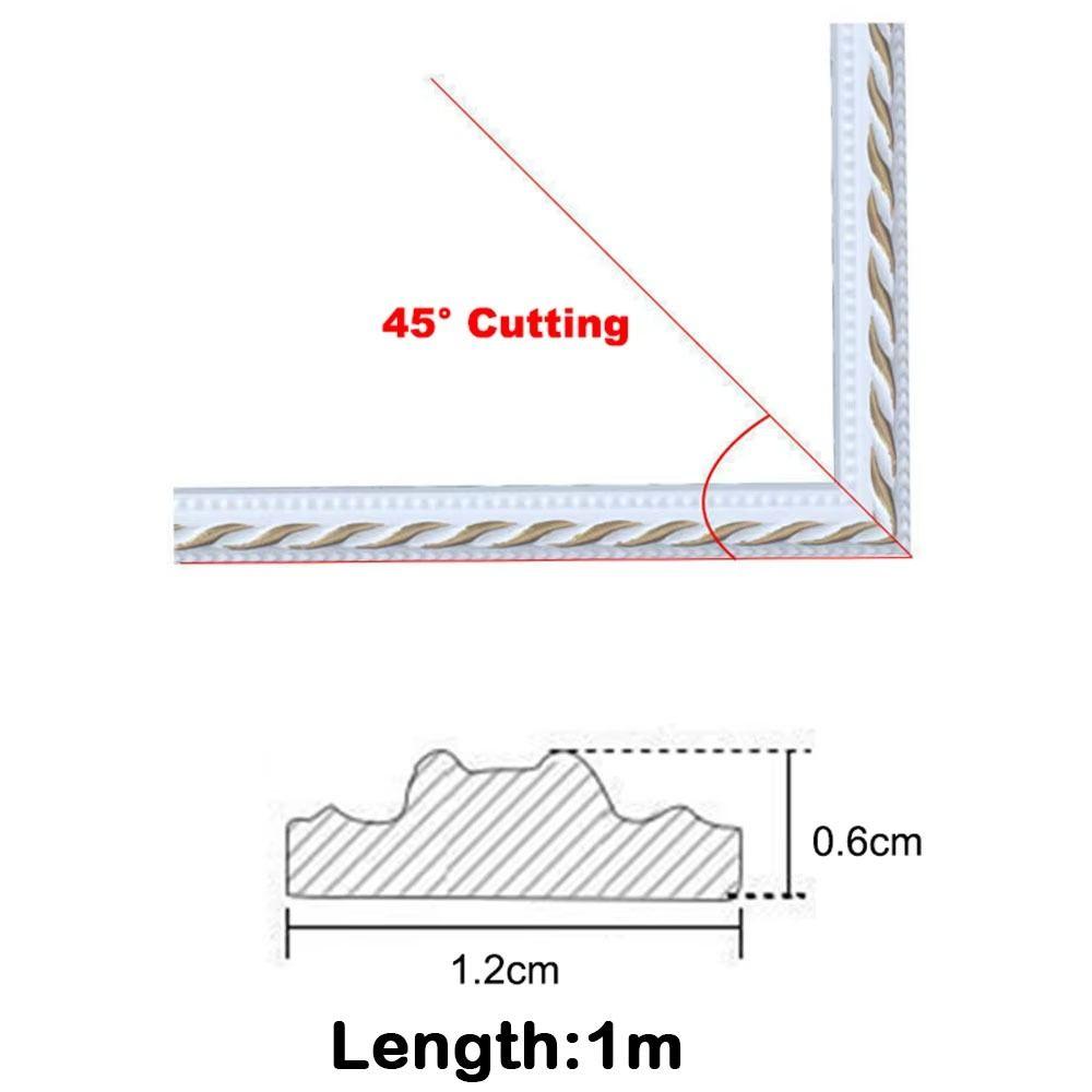 1мx12мм Декоративная линия для стен Самоклеящаяся Имитация тиснения Потолочный плинтус Водонепроницаемая 3D Декоративная отделка для дома