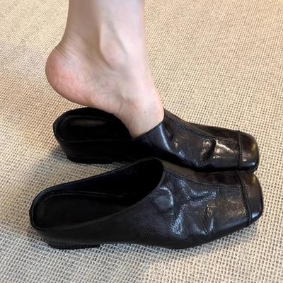 Новые ретро шлепанцы Женские сандалии с увеличивающей высоту стелькой Ретро ленивые туфли