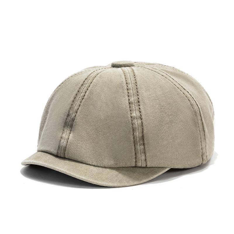 Восьмиугольная кепка из хлопчатобумажной выстиранной джинсовой ткани, женская британская берет, литературная кепка художника с утиным языком, ретро-кепка для газетчика, мужская