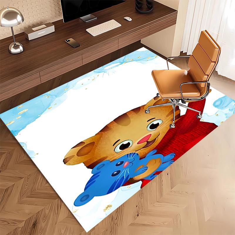 1pc Daniel Tiger's Neighborhood Print Area Rug - Soft, Washable Non-Slip Indoor Mat, Living Room, Home Office Decorative Rug,Office Decorative