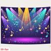 Two-dimensional plane, 2D plane banner, 1 piece of colorful musical note stage party background polyester curtain