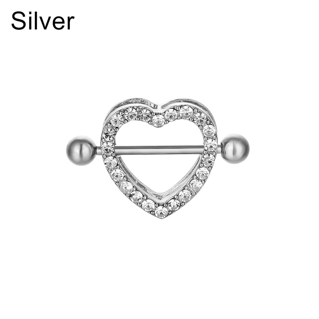 Женское роскошное кольцо с кристаллами в форме сердца, двухслойное циркониевое кольцо для пирсинга сосков, сексуальные украшения для тела