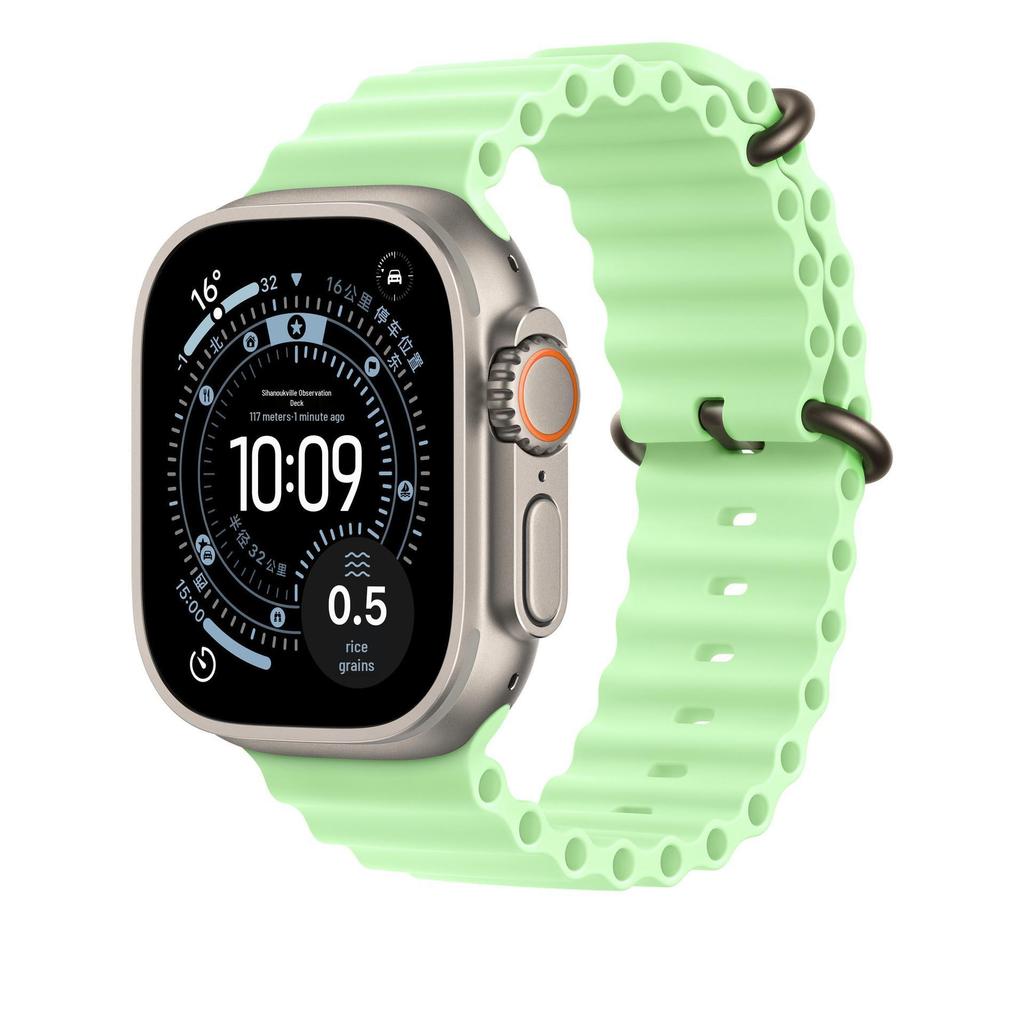 Силиконовый ремешок Apple Watch 11 Ultra с двойной пряжкой