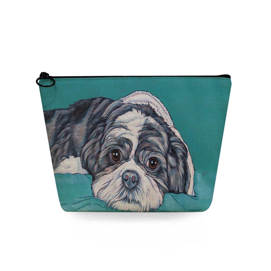 Women Dog Print Cosmetic Bag Toiletries Organize Travel Storage Case 6733 KTB