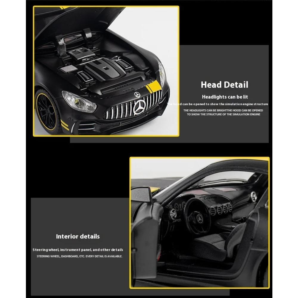 1/24 Scale Simulation Mercedes Benz GT AMG Alloy Sports Car Diecast Model Decorative Trendy Ornaments for Friend Gift Collection