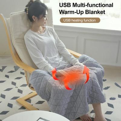 Портативный плед с подогревом, шаль с подогревом, USB-питание, зимний теплый электрический шарф-плед для офиса, автомобиля, улицы