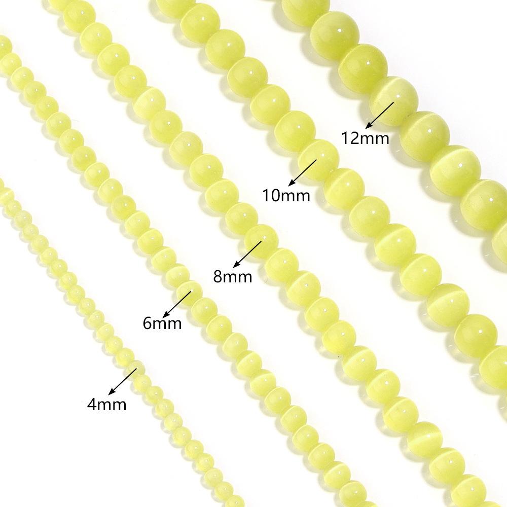 Светло-желтый опал, круглые бусины из камня для изготовления ювелирных изделий, браслет ручной работы, 15 дюймов, нить
