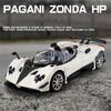 1/24 Pagani Zonda HP Barchetta Supercar Alloy Car Model Sound and Light Pull Back Children's Toy Collectibles Birthday Gift