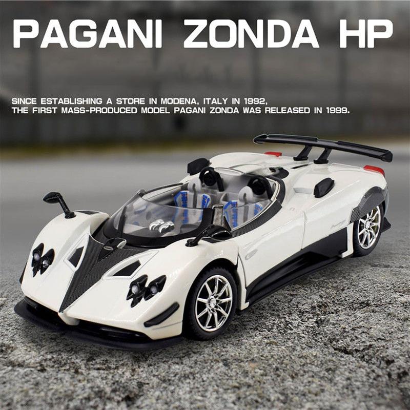 1/24 Pagani Zonda HP Barchetta Supercar Alloy Car Model Sound and Light Pull Back Children's Toy Collectibles Birthday Gift