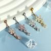 Стразы Цирконы Кольцо в Пупок Цветные Украшения для Пирсинга Тела Цветочные Подвески Кольцо в Пупок Девочка