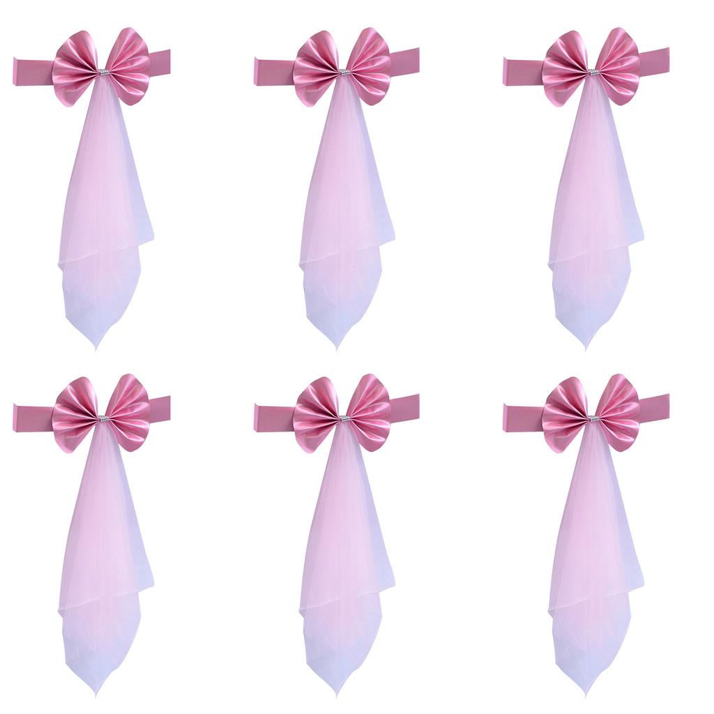 6pcs Elastic Chair Ties Spandex Chair Sashes Bows Stretchable Chair Sash Bows for Reception and Ceremony Decorations