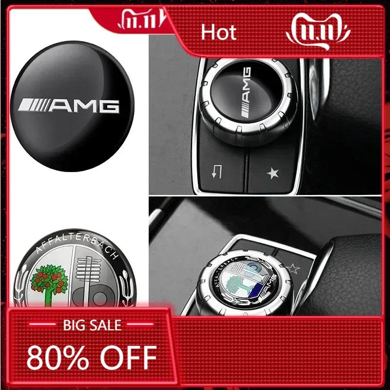 For Mercedes Benz 29mm Car Central Control Multimedia Button Cover Trim Knob Sticker For Mercedes Benz AMG GLC C CLA GLA W205 W2