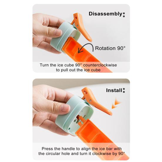 Ice Mold with Removable Lid Easy Release Effortless Ice Cube Pressing Tray One-Handed Operation Square Ice Maker for Kitchen Organization