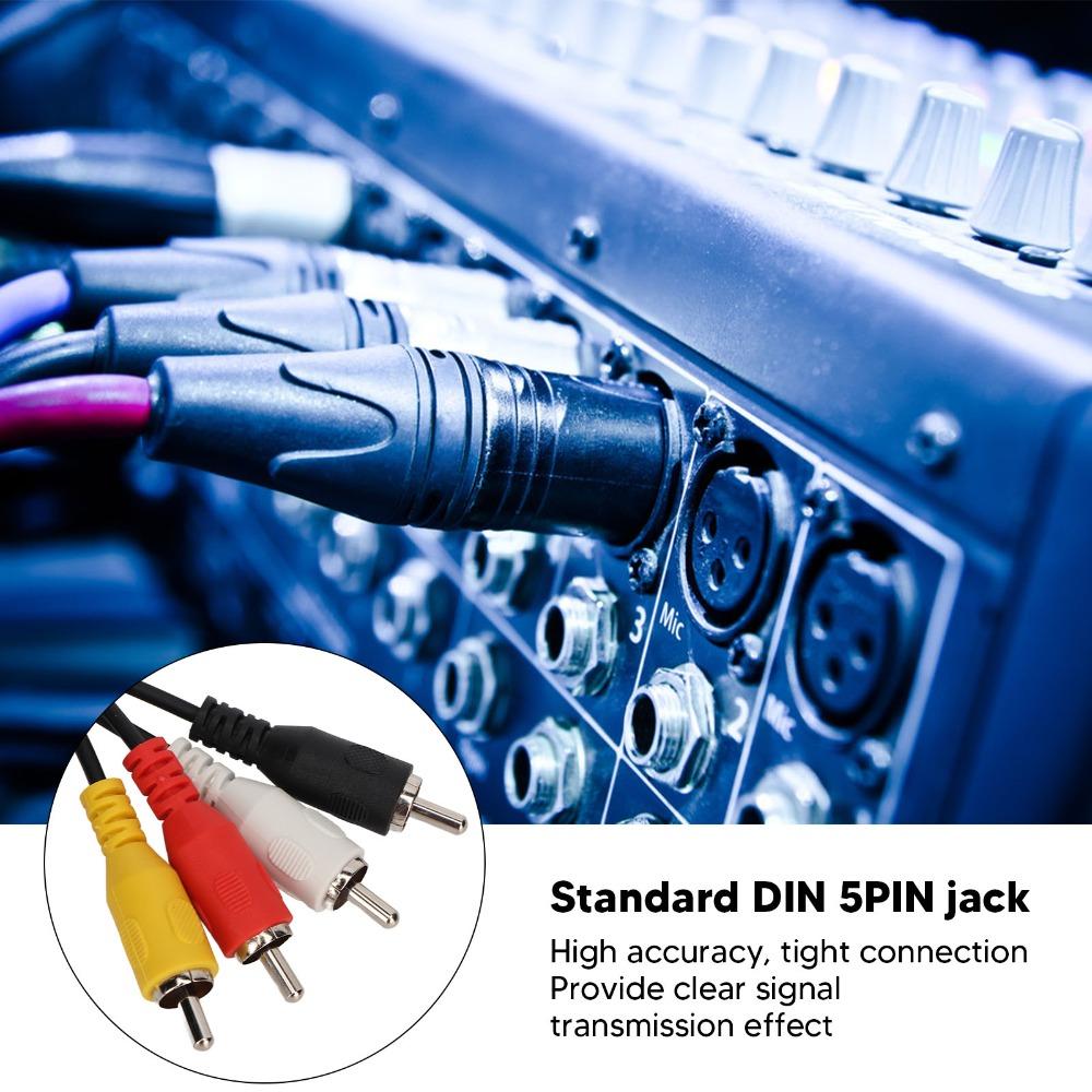 Plug and Play DIN 5 Pin Male to 4RCA Male Cable 4.9ft Sound Extension Cable HDTV Connection