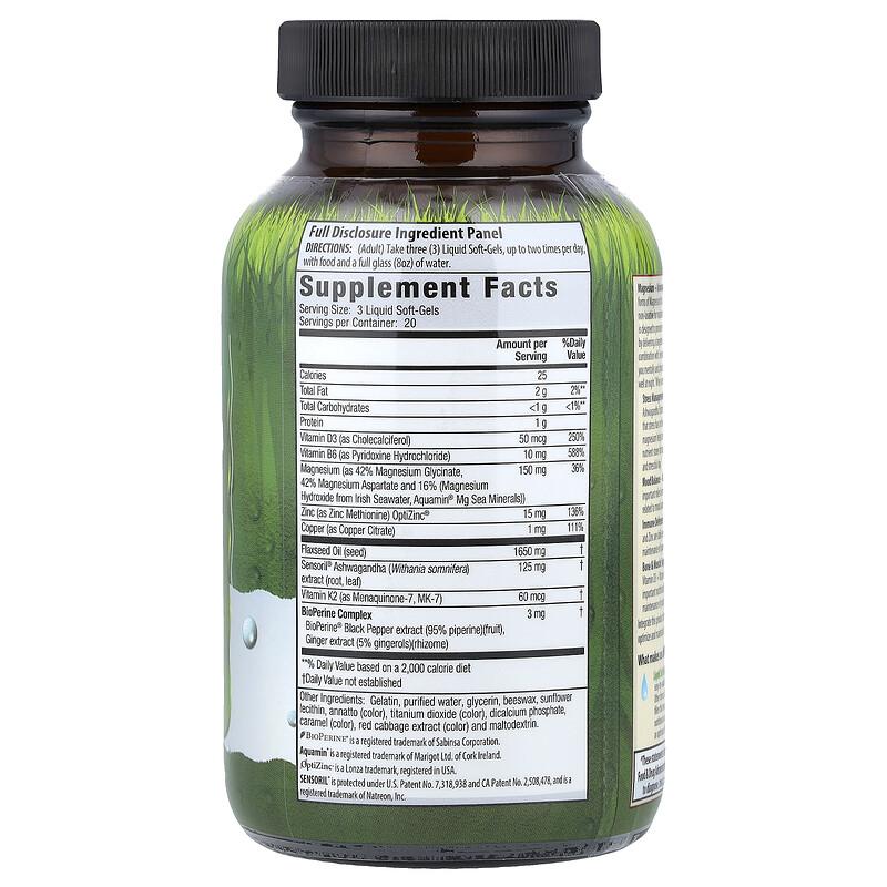 Triple Source Magnesium + Ashwagandha, 60 Liquid Soft-Gels
