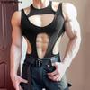 Men's Sleeveless Cutout Fitted Jumpsuits Playsuits Underwear