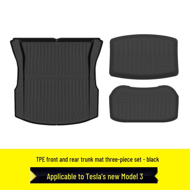 Водонепроницаемые, устойчивые к пятнам коврики из ТПЭ для Tesla Model Y 2025 года, изготовленные на заказ для переднего и заднего багажников.