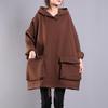 Женский худи большого размера, оверсайз, толстый плюшевый, с капюшоном, осенне-зимний, теплый, с длинным рукавом, свободный, повседневный, куртка-худи