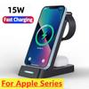 15W 3 In 1 Wireless Charger Stand Pad for iPhone 14 13 12 11 X 8 Airpods Apple Watch iWatch Fast Wireless Charging Dock Station