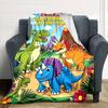 1pc Dinosaur Coloring Adventures blanket Lightweight Flannel Throw for Sofa Bed Travel Camping Livingroom Office Couch Chair