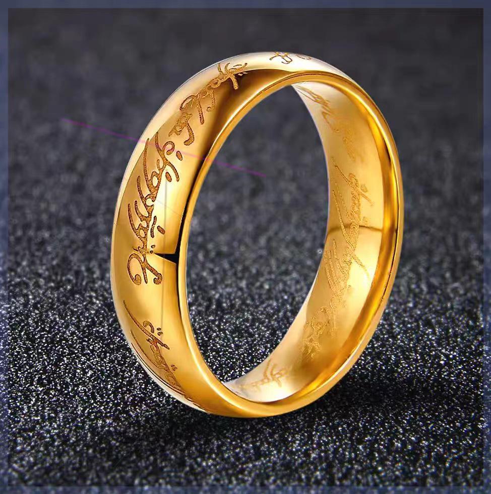 Парное кольцо из нержавеющей стали «Властелин колец» — европейский и американский стиль, простой круг Сатурна для мужчин