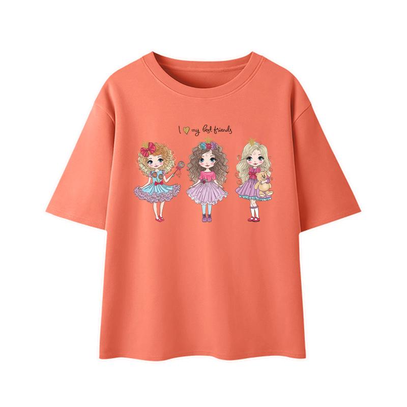 Наклейки «Лучшие друзья» для девочек, футболка с термопрессом, аппликация на джинсы в полоску, модный аксессуар «сделай сам», наклейка с утюгом на переводах