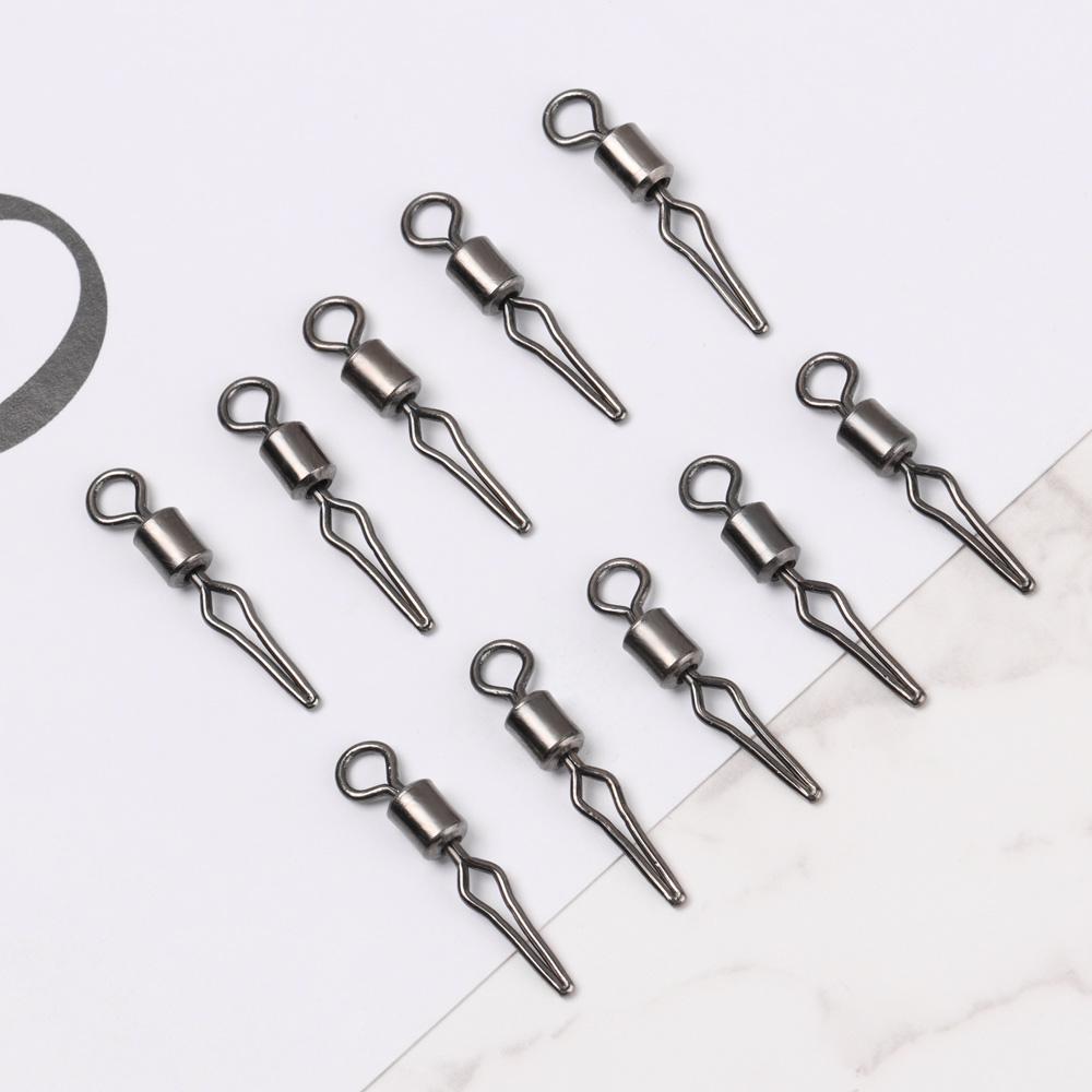 Steel Fast Lock Swivels With Side Line Clip Fishing Hanging Snap Fishhooks And Crap Connector
