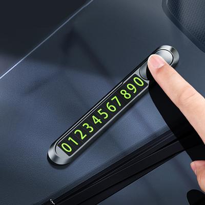 Временная парковочная карта Карта с номером телефона Наклейка на машину Автоаксессуары Светящаяся Металло сплав Номер телефона Наклейка на машину Скрытая