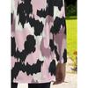 Women's large size pink leopard print loose long-sleeved top with pockets for women autumn fashion versatile casual T-shirt jacket