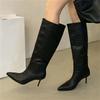 Street Style Thin High Heels Pointed Toe Women Knee-High Boots Autumn Winter Party Prom Ladies Shoes