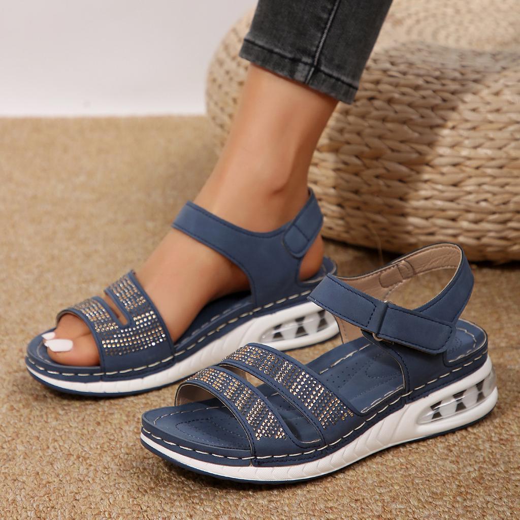 Female Open Toe Women's Sandals Outdoor Casual Sandals Women Crystal Round Toe Wedges Plus Size Shoes Women