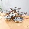 Набор посуды Lilang из 3 предметов с деревянными ручками