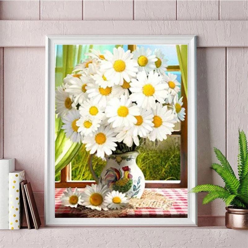 DIY алмазная живопись цветы набор для вышивки крестом мозаика искусство алмазная живопись полный круг/квадратный алмаз украшение дома