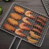 Fish Grilling Basket Flexible Non stick Fish Barbecue Net Clip with Handle Camping BBQ Tool Portable Burger Mesh