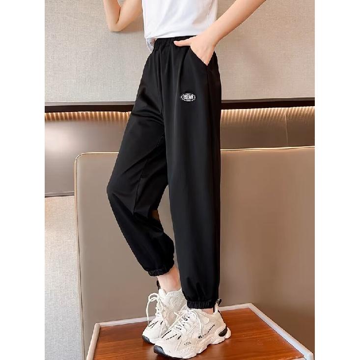 Брюки для мальчиков весна-лето-осень Брюки для детей и подростков Тонкие детские спортивные прямые брюки Модные брюки с тремя полосками Модные