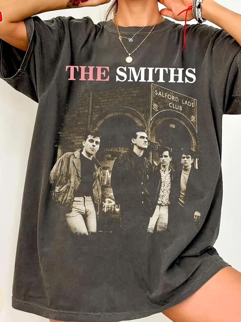 Smith Band Unisex Tshirt Album Theme Print Music Band Pattern Tshirt