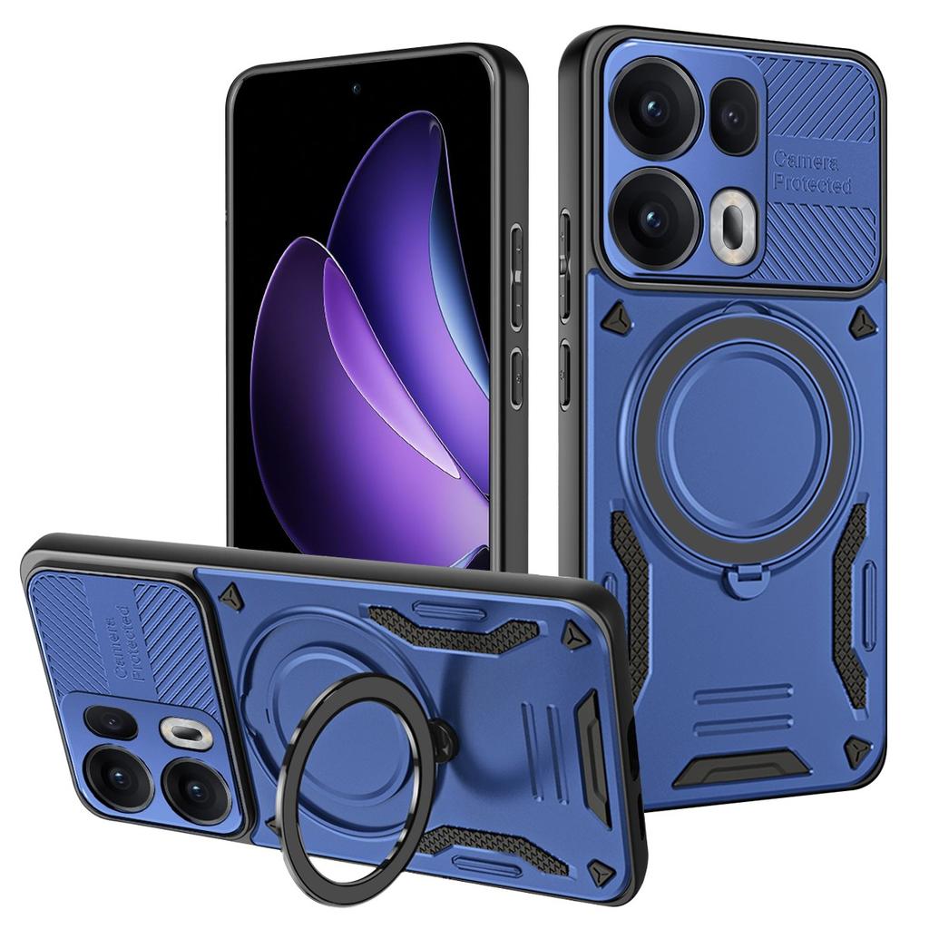 For Oppo Reno13 Pro 5G Magnetic Case Shockproof TPU + PC Phone Back Cover with Kickstand