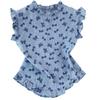 Korean sweet style bow print sleeveless shirt women's summer fashion fungus edge top