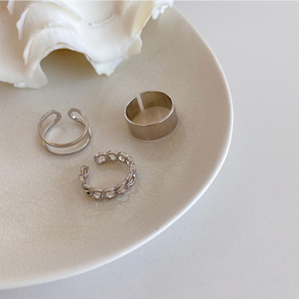 Женщины Корея Винтаж Металл Круглый Простой Женские Подарки Цепочка Ювелирные Изделия Кольца Набор Открытые Кольца