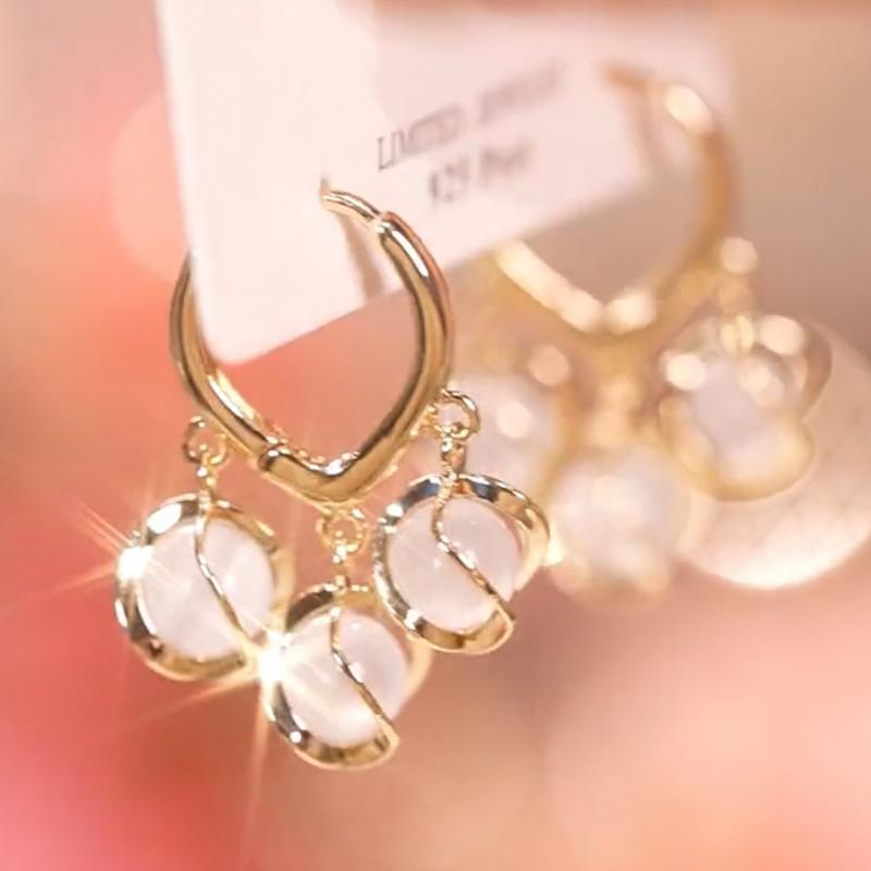 Новые модные изысканные спиральные опаловые серьги-шарики для женщин и девочек, легкие, роскошные, темпераментные, ювелирные изделия для вечеринки, подарок