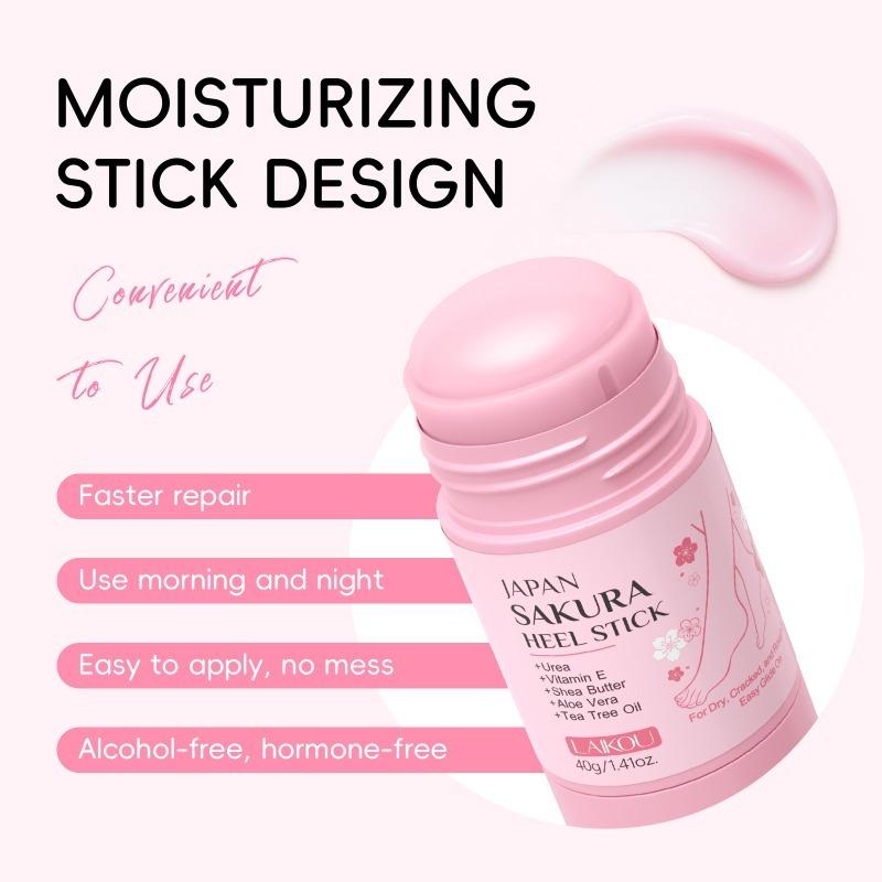 Japan Sakura Foot Heel Stick, Heel Balm for Dry Cracked, Deeply Moisturize & Soften Feets for Hands, Heels, Elbows, Knees and More