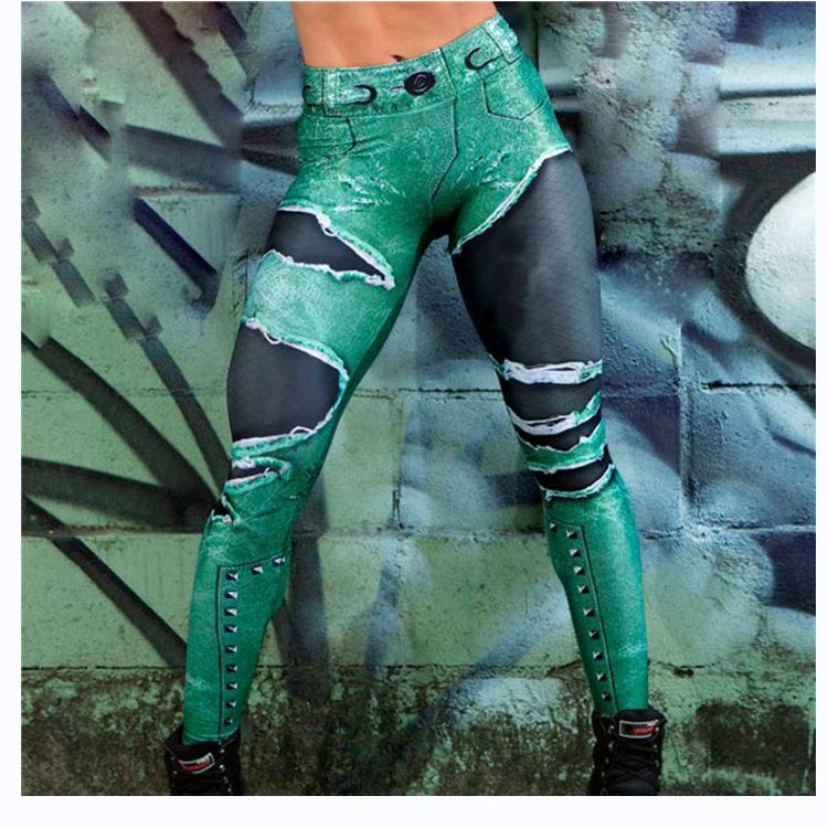 Wish Летние женские многоцветные леггинсы для йоги с высокой талией и эффектом подтяжки ягодиц XY978