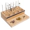 Angler Fly Tying Fishing Kit Tool Organizer - Wooden Fly Fishing Desk for 12 Fly Fishing Tools - Store Fly Tying Materials, Scissors, Bobbin, Thread